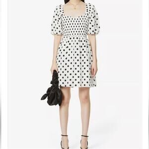 Faithfull the Brand Black & White Polka Dot Dress Size 6